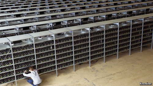 Een Bitcoin mining farm