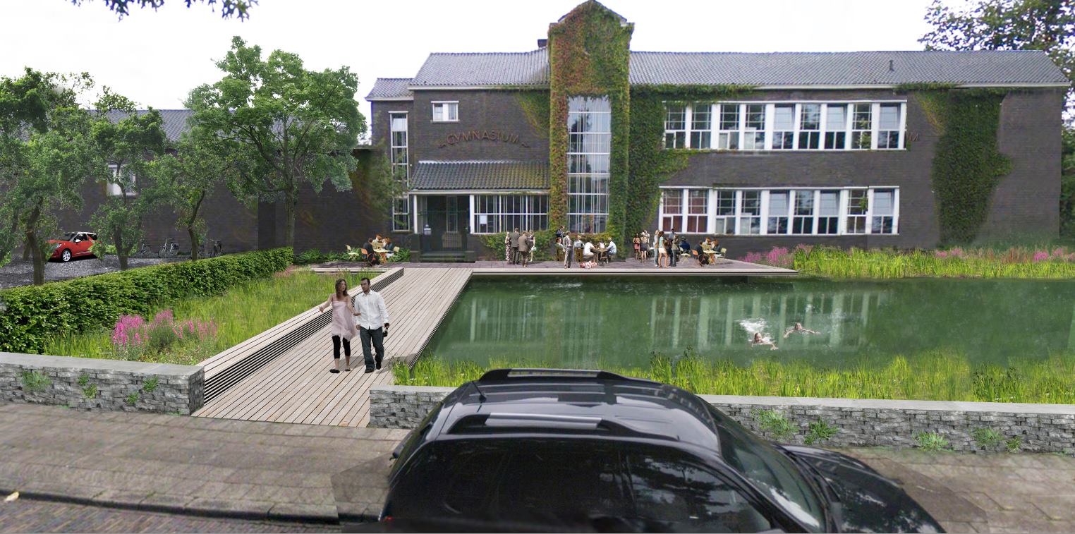 Kleine campus café teras