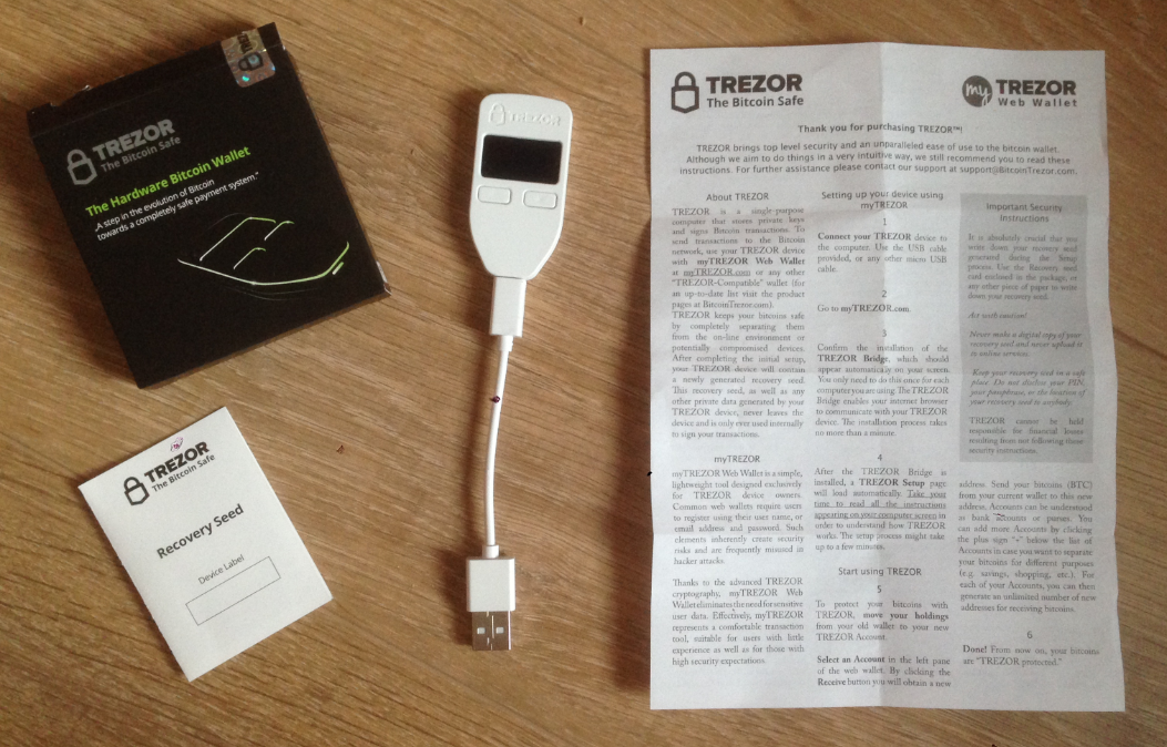 De trezor incl toebehoren