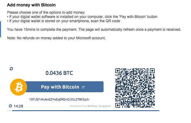 Microsoft account opwaarderen met Bitcoin