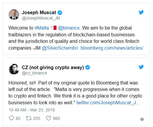 Malta en Binance zijn alvast bezig om elkaar het hof te maken.