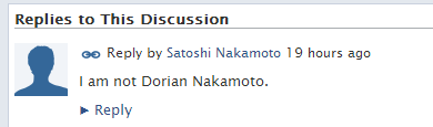 I am not Dorian Nakamoto.
