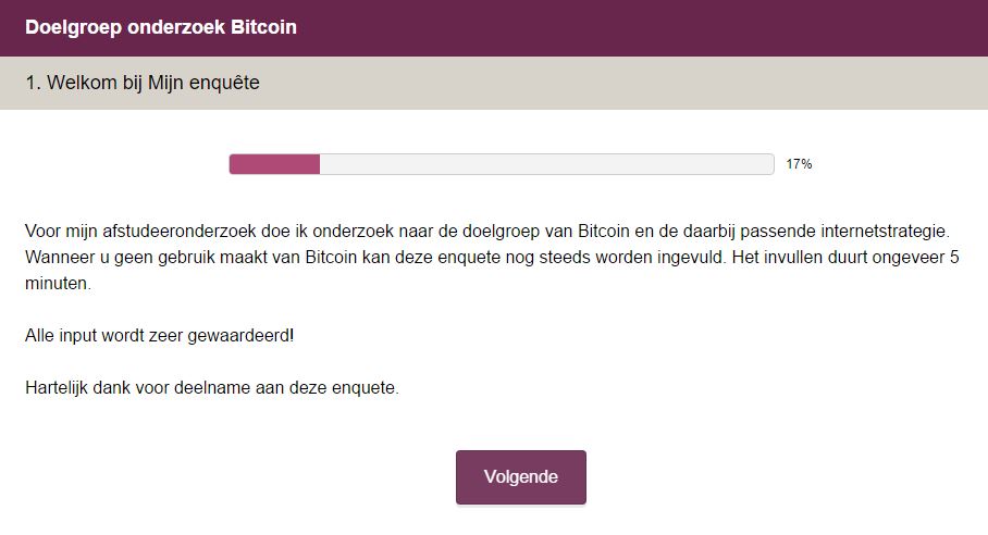  Doelgroep onderzoek Bitcoin