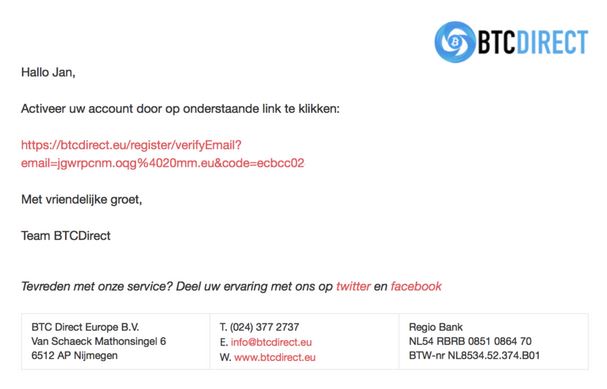 Verifieren emailadres