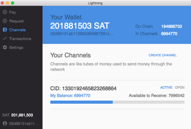 screenshot lightning wallet